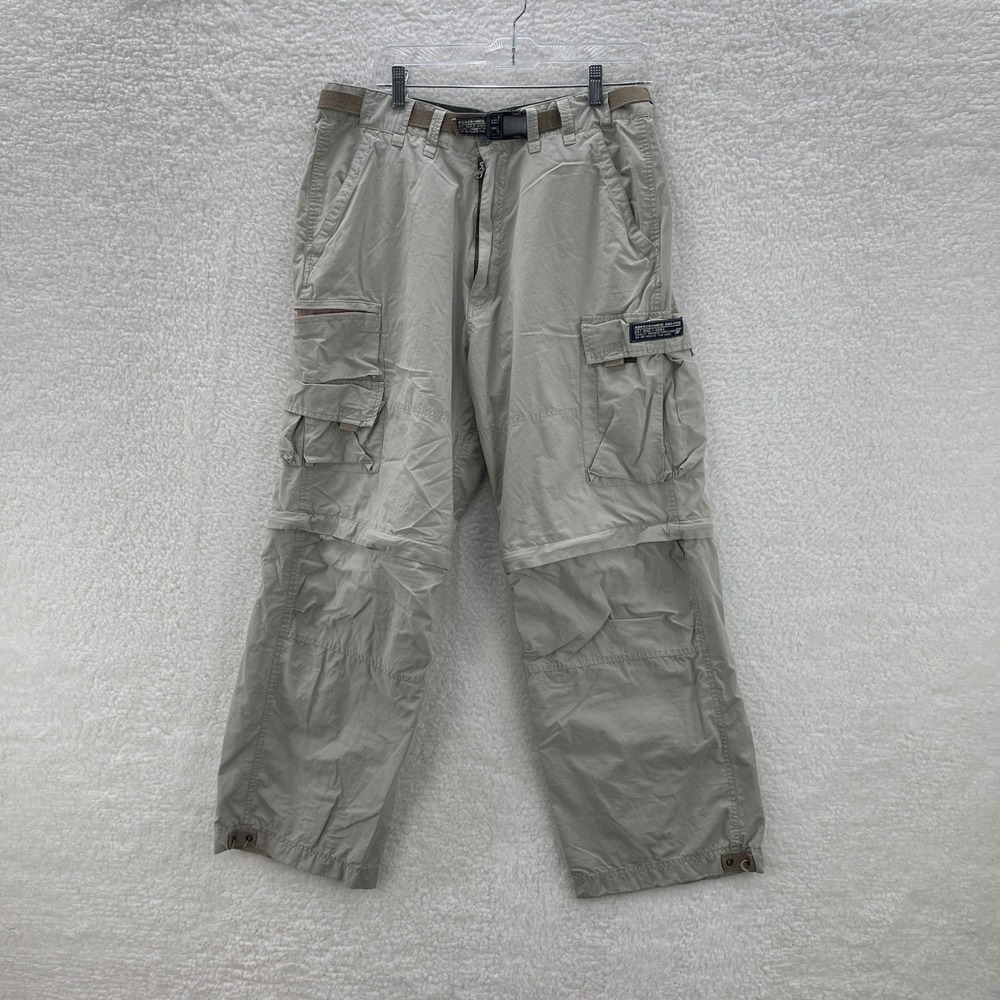 VTG Abercrombie & Fitch Pants Mens L Paratrooper Baggy Convertible Cargo Y2K